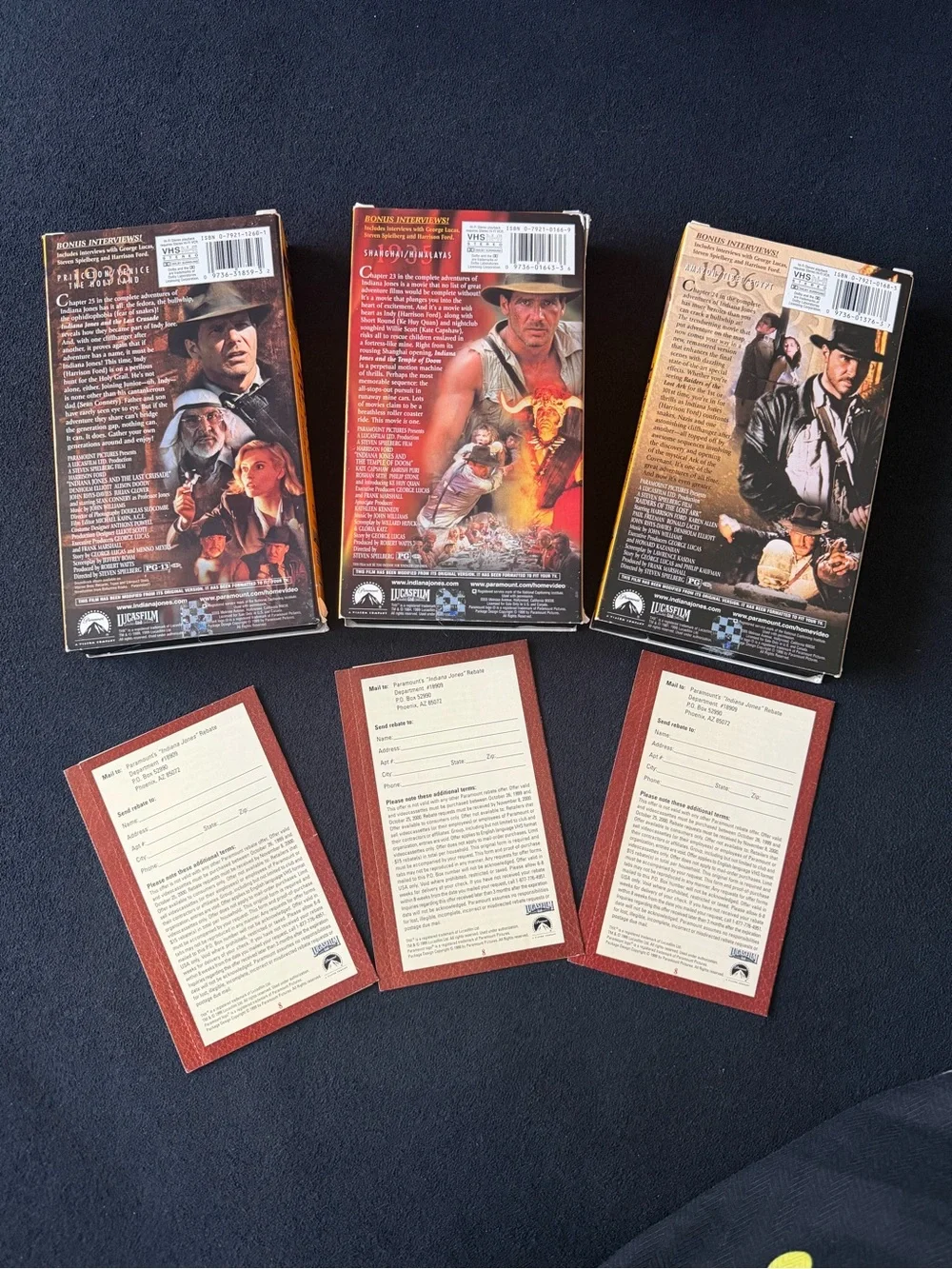 Indiana Jones Trilogy VHS Collection